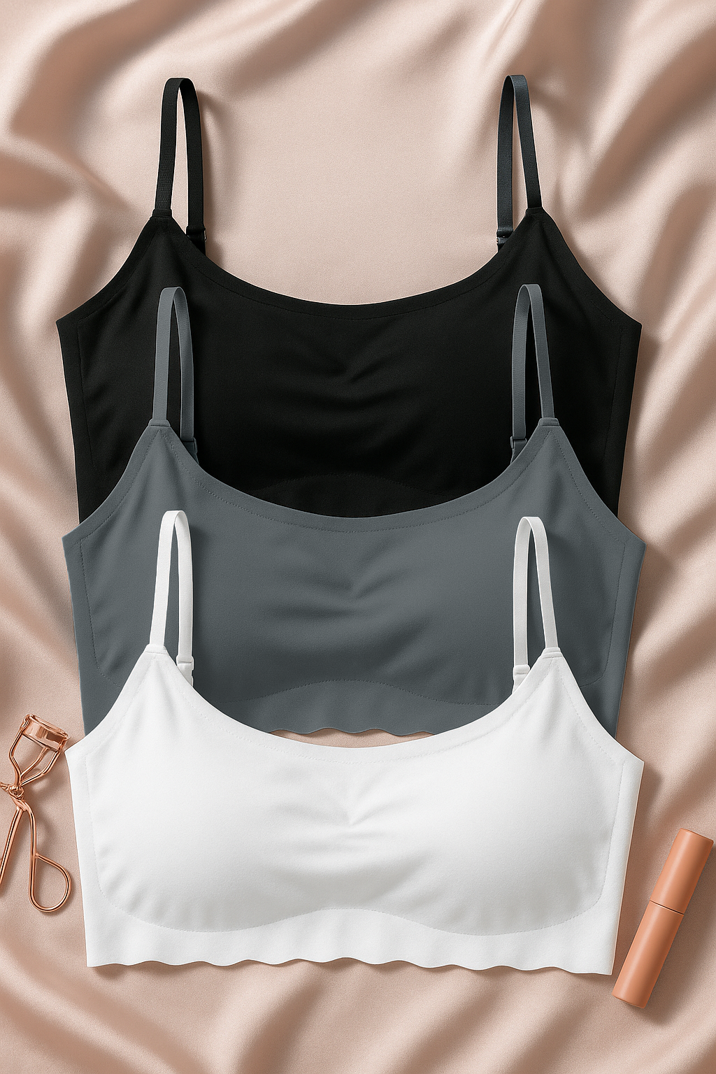 Pack of 3 Seamless Non-Wired Bras for Women – Daily Wear Soft Stretchable Bralette