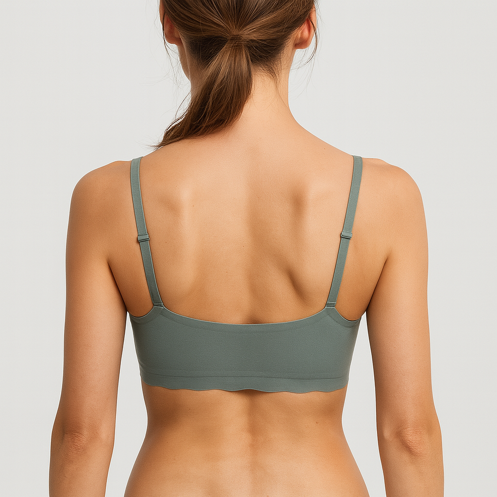 Pack of 3 Seamless Non-Padded Bras for Women – Black, Grey & White Stretchable Bralette with Adjustable Straps