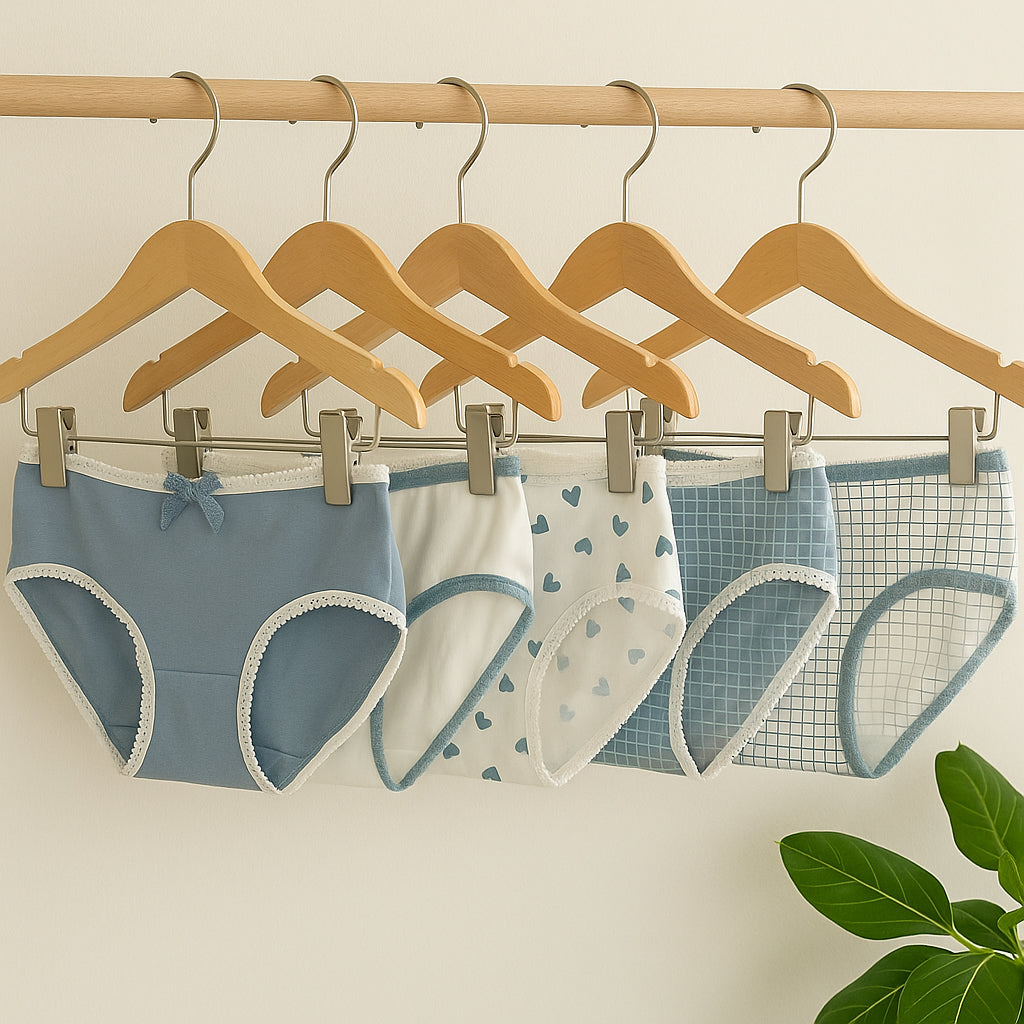 Women Cotton Mid Waist Underwear Pack | Set of 5 Printed Panties with Full Coverage