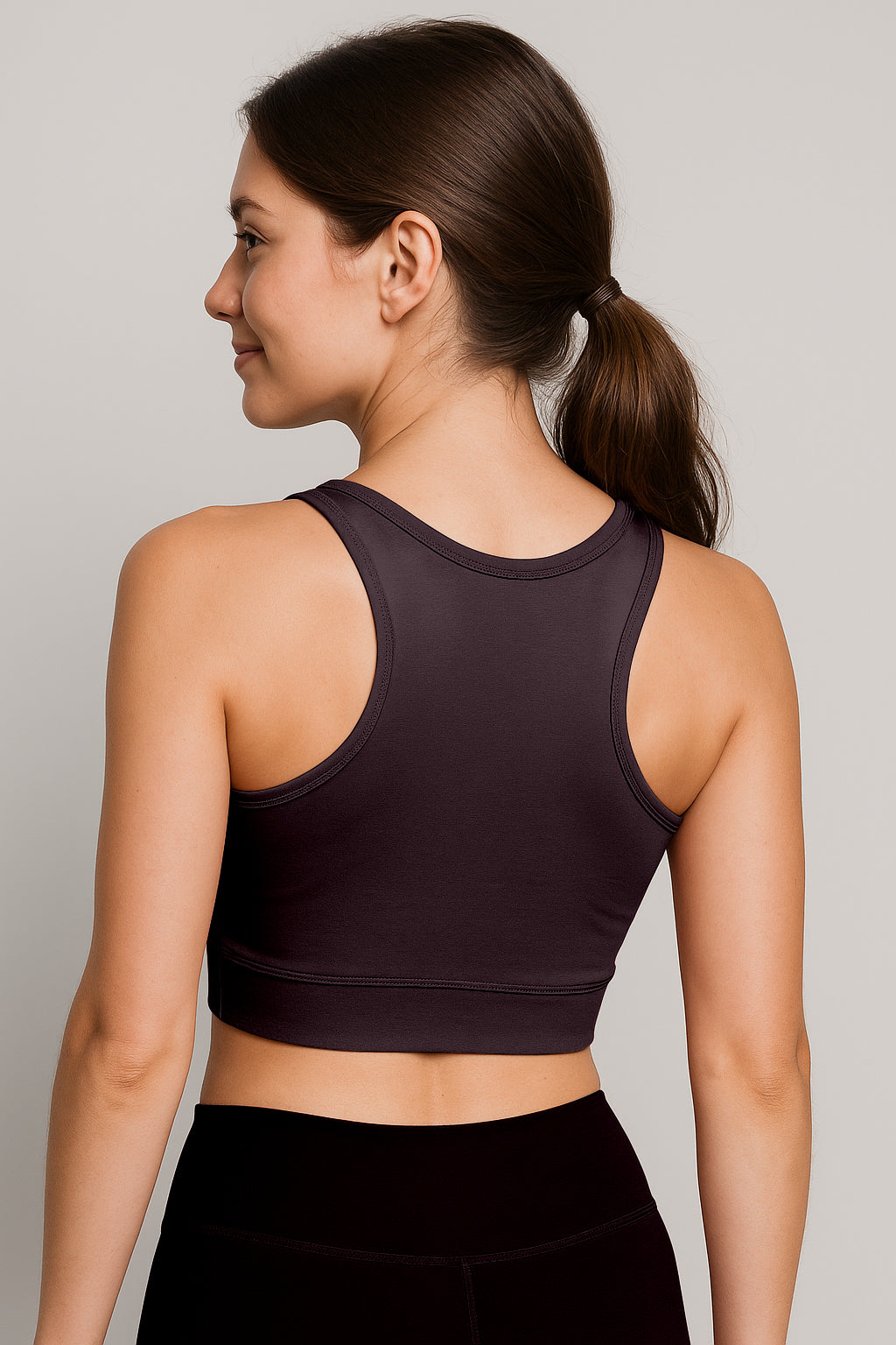 Stylish Women’s Racerback Sports Bra – Wine Red Activewear with Premium Comfort