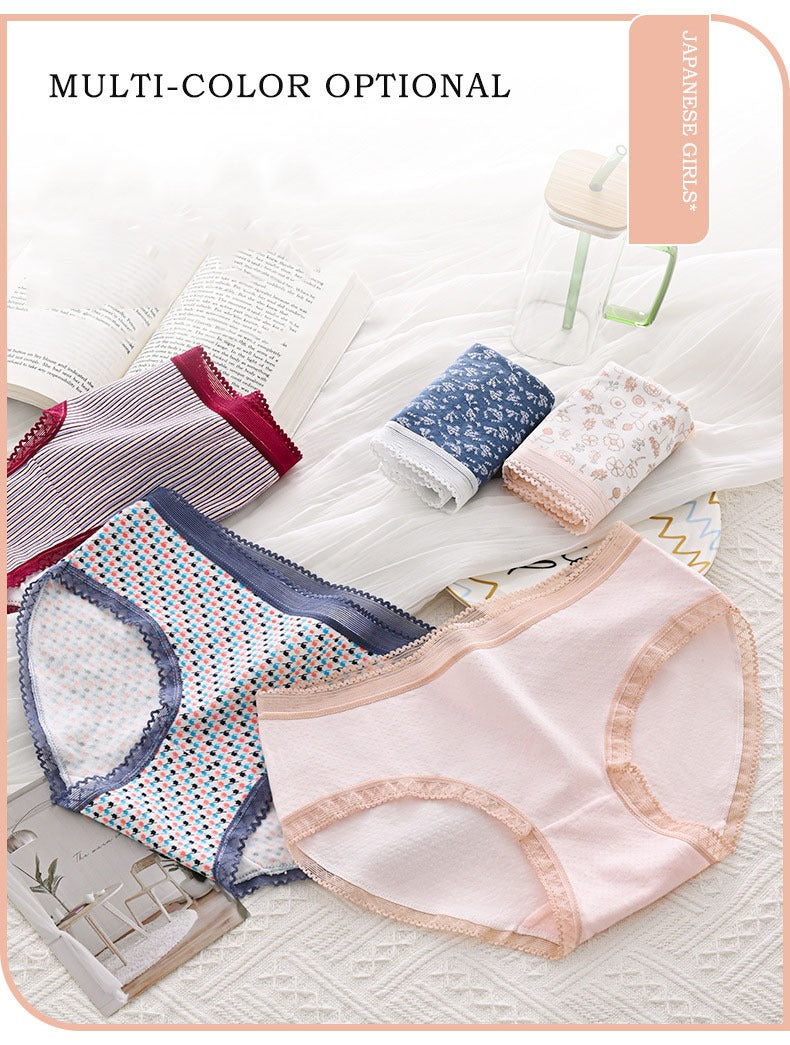 Ladies Printed Cotton Underwear Pack of 5 – Soft & Stretchable Mid-Rise Panties