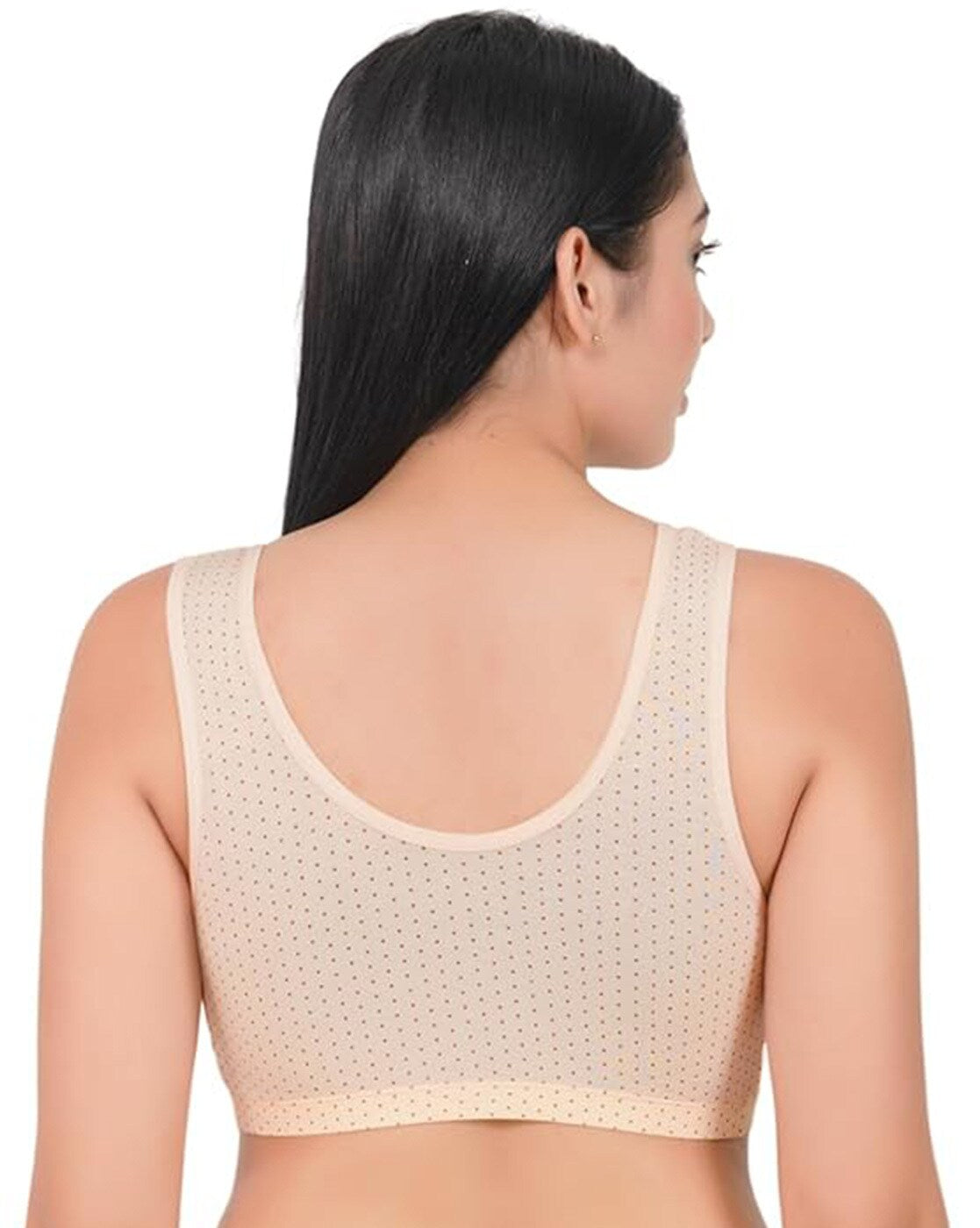 Women’s Non-Padded Bra Combo – Polka Dot Front Open Wire-Free Bras Pack of 2