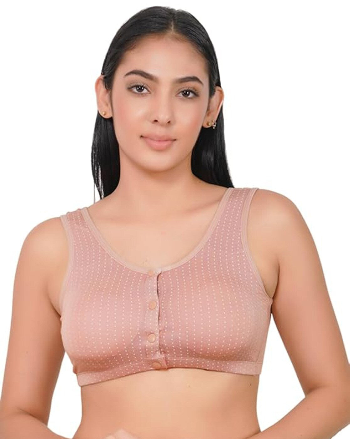 Everyday Wear Women’s Bra Pack – Pink & Grey Front Open Wire-Free Non-Padded Cotton Bra