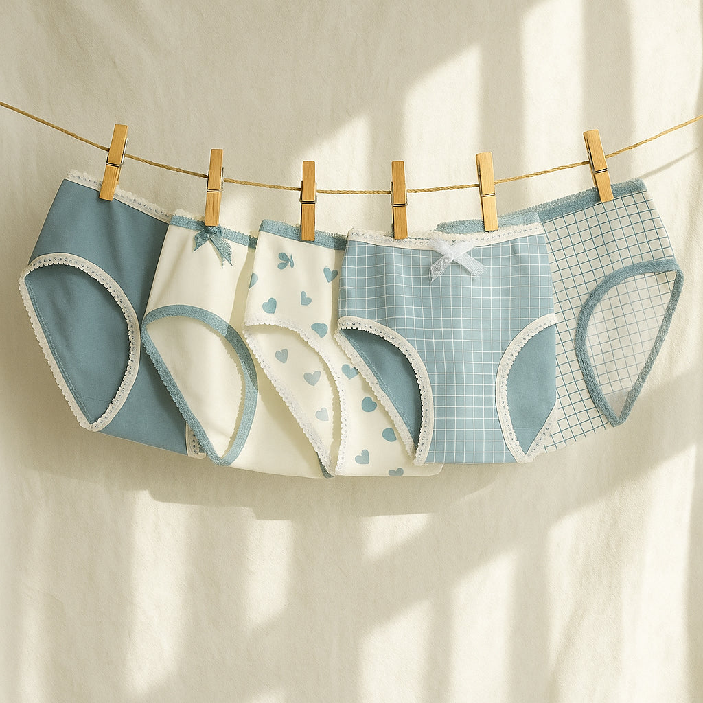 Women’s Pack of 5 Cotton Underwear | Stylish Printed Mid Waist Panties for Daily Comfort