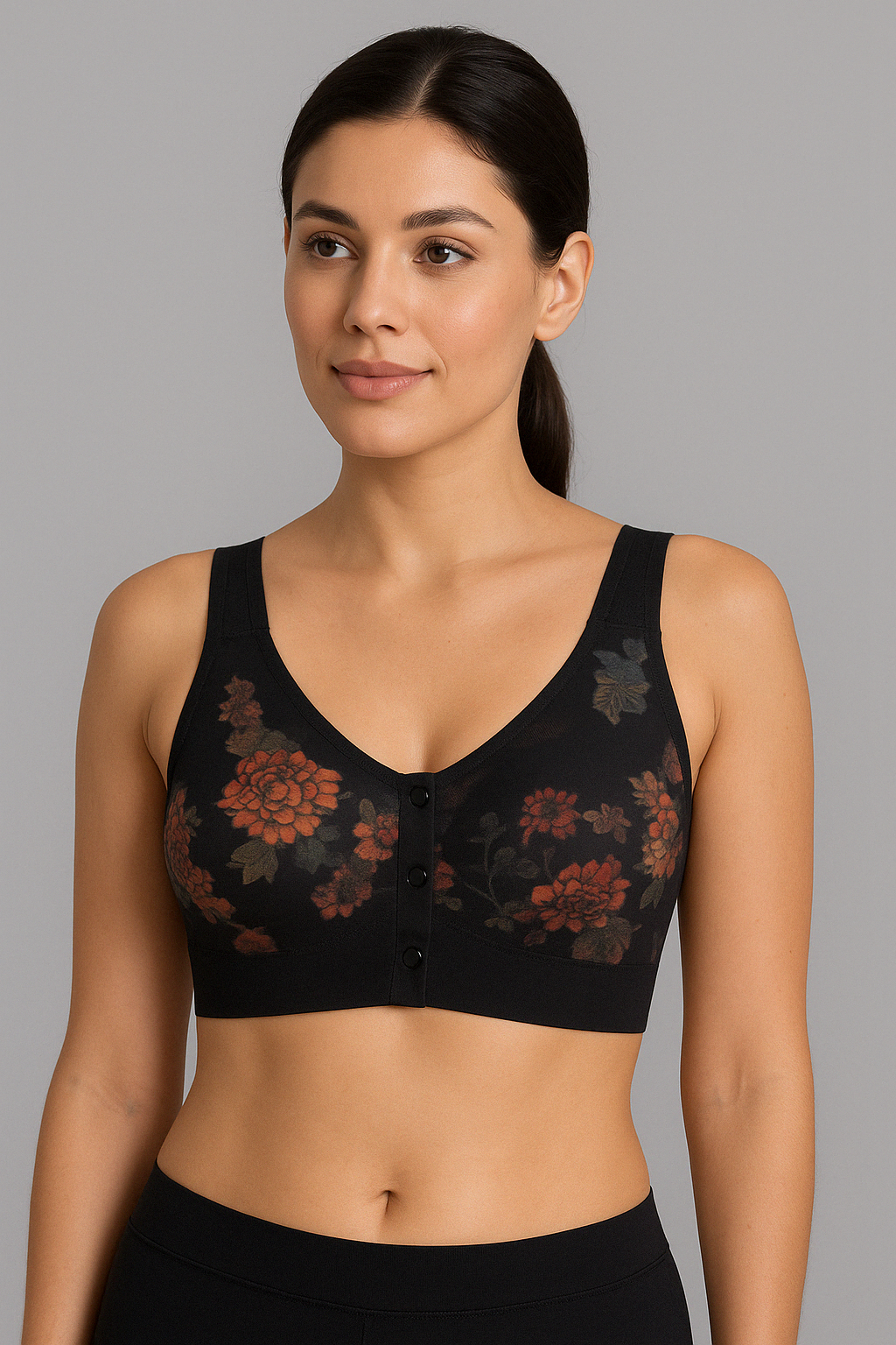 Ladies Floral Print Bras Pack of 2 – Stylish Front Closure Wire-Free Daily Wear
