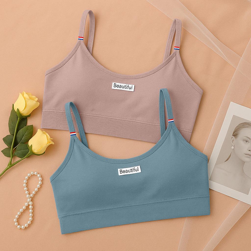 Pack of 2 Padded Bralette | Women’s Soft Stretchable Crop Top Bra