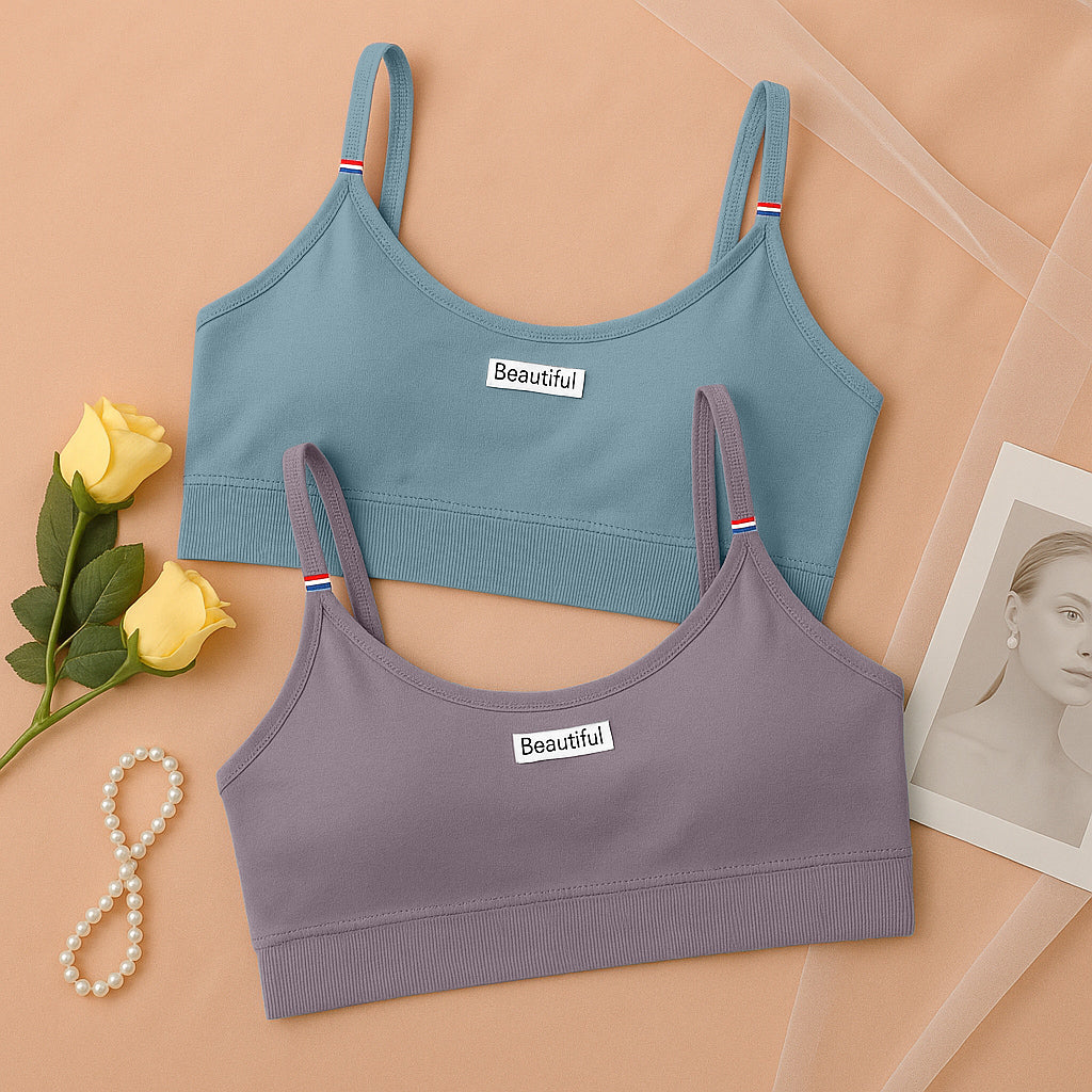 Women’s Bralette Set of 2 | Lightweight Crop Top Innerwear