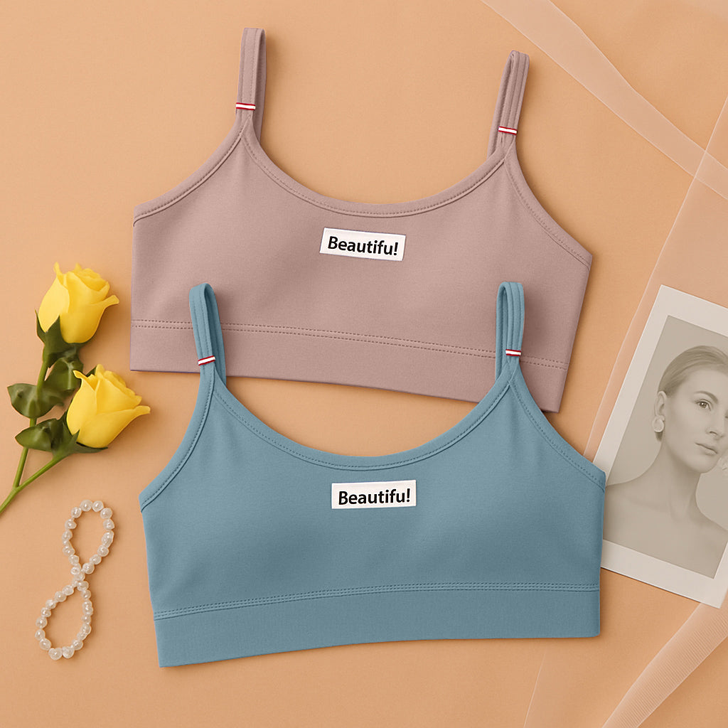 Seamless Crop Top Bralette for Women | 2 Piece Pack