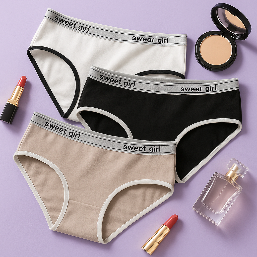 Women’s Cotton Mid-Rise Underwear Pack of 3 – Soft & Stretchable Panties