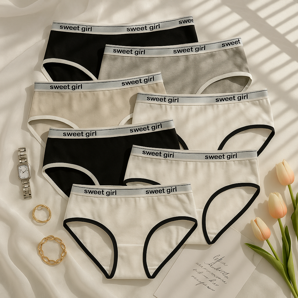 Pack of 6 Cotton Mid-Rise Panties for Women – Breathable & Lightweight Underwear