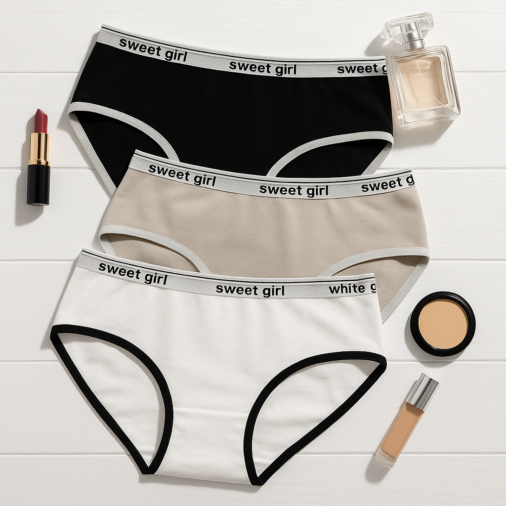 Ladies Cotton Panties Pack of 3 – Soft Waistband Mid-Rise Brief Underwear