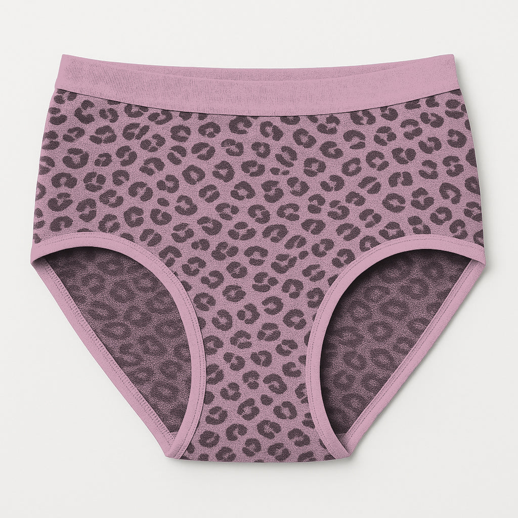 Pack of 6 Women’s Cotton Underwear | Soft Mid Waist Leopard Print Panties