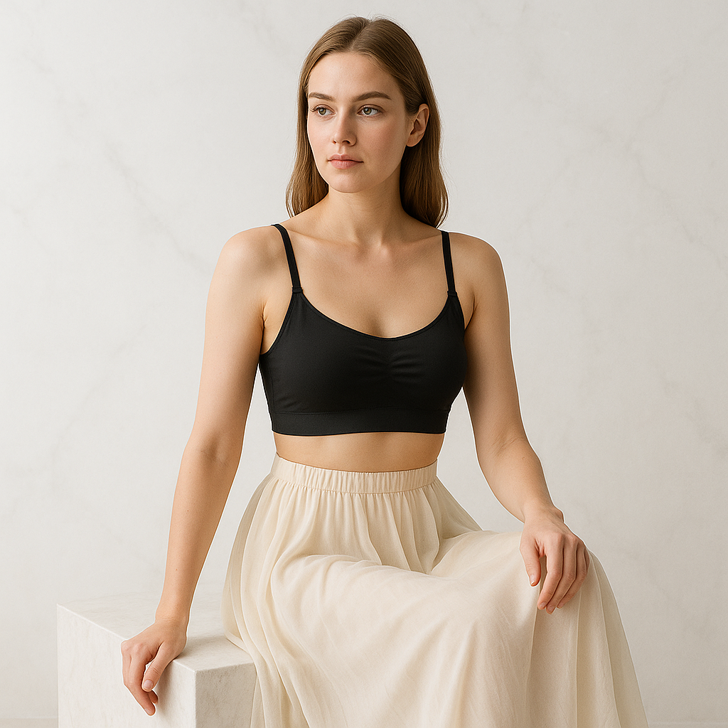 Women's Solid Spaghetti Strap Crop Top with Soft Fabric – Perfect for Casual & Daily Wear