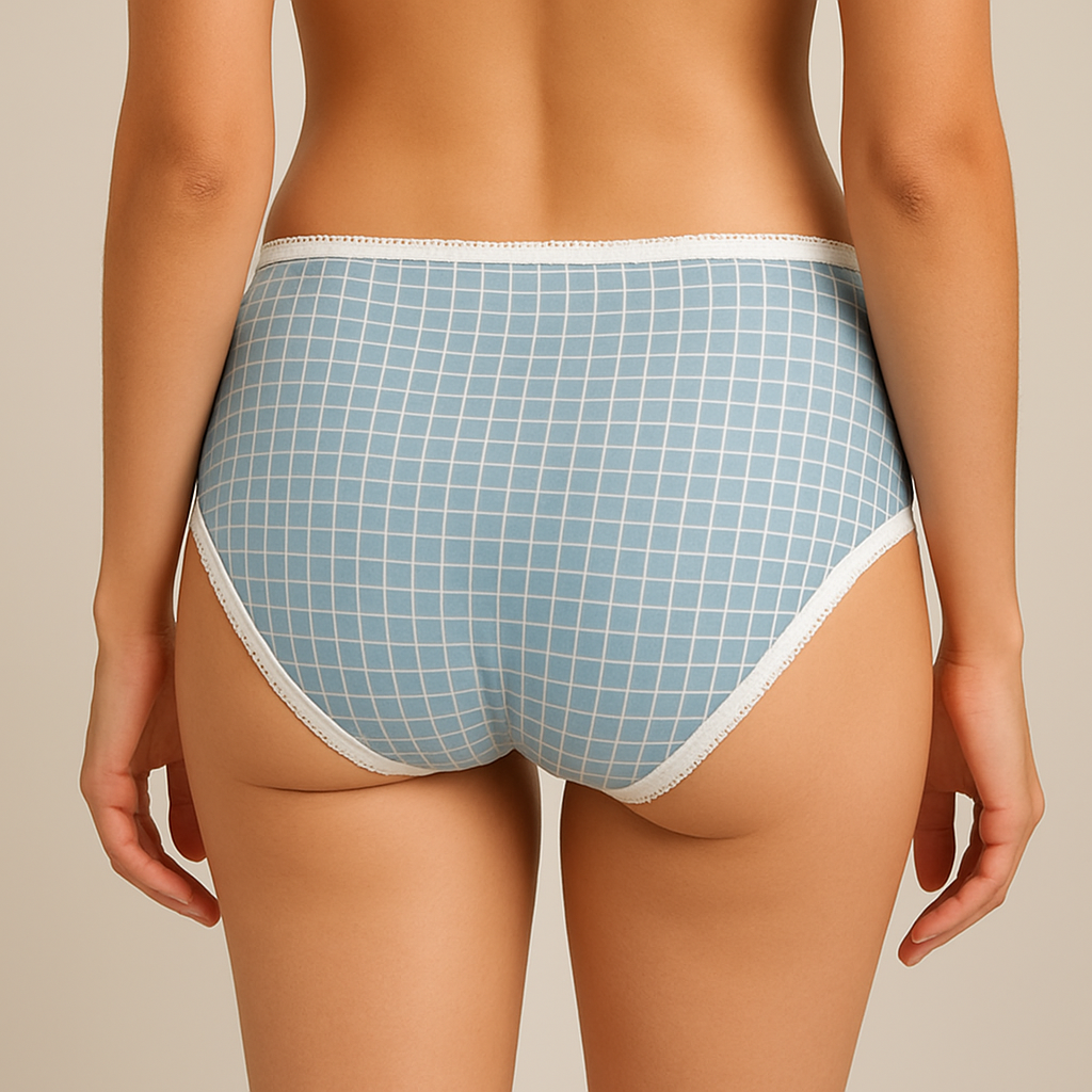 5-Pack Heart & Grid Pattern Cotton Briefs – Comfortable Daily Wear Underwear (Pack of 5)