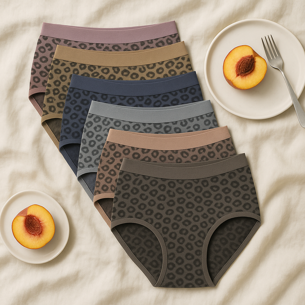 Pack of 6 Women’s Printed Cotton Panties | Leopard Design Mid Waist Comfortable Underwear