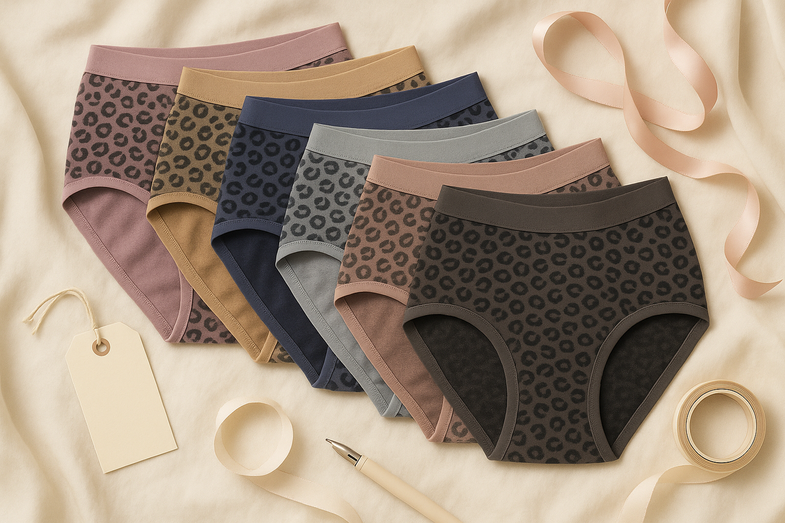 Pack of 6 Stylish Leopard Print Panties for Women | Breathable Cotton Mid Waist Innerwear