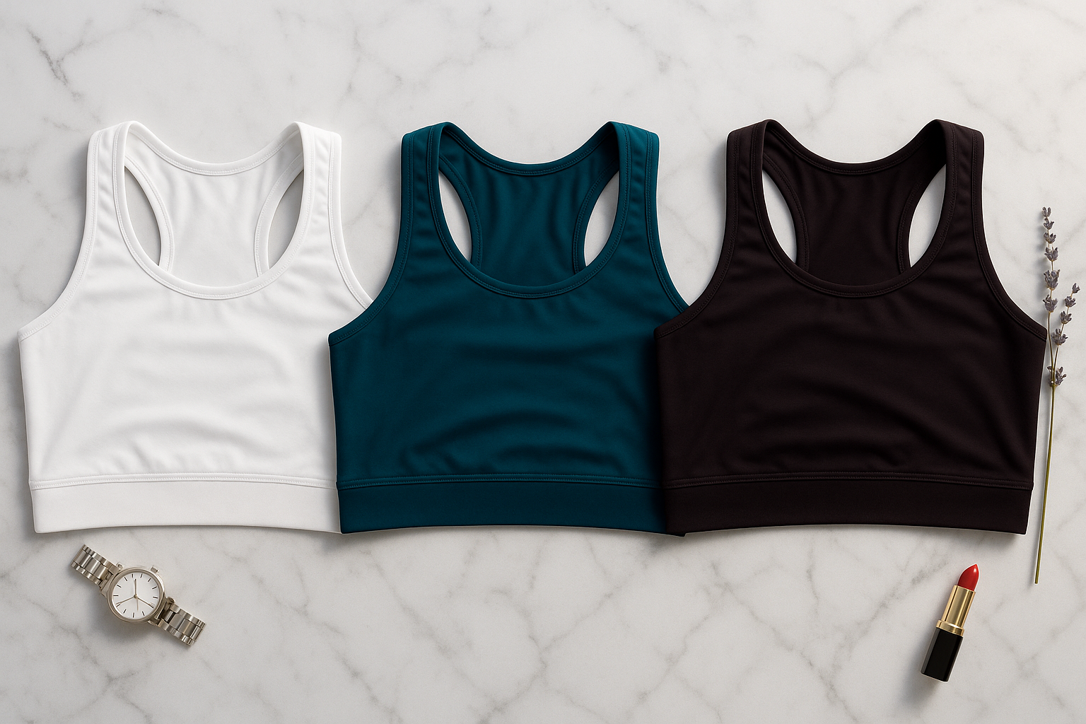 Women’s Sports Bra Pack of 3 –  Stylish Racerback Activewear for Gym & Yoga