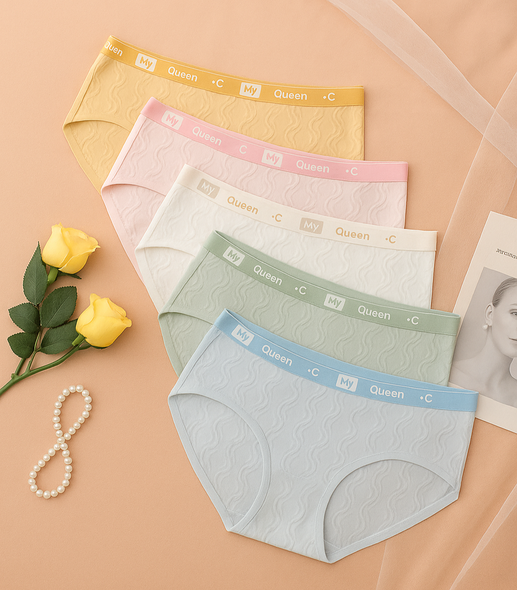 Pack of 5 Women’s Mid-Rise Panties – Stylish, Comfortable, and Breathable Cotton Underwear