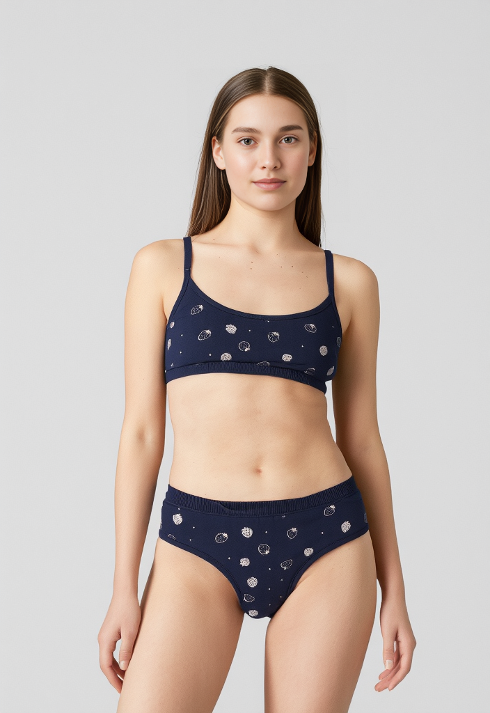 Pack of 5 Women’s Cotton Panties – Comfortable Mid-Rise Everyday Innerwear with Cute Strawberry Prints & Striped Designs