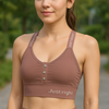 Just Right Women’s Sports Bra – Stylish Padded Activewear with Adjustable Straps & Front Button Design