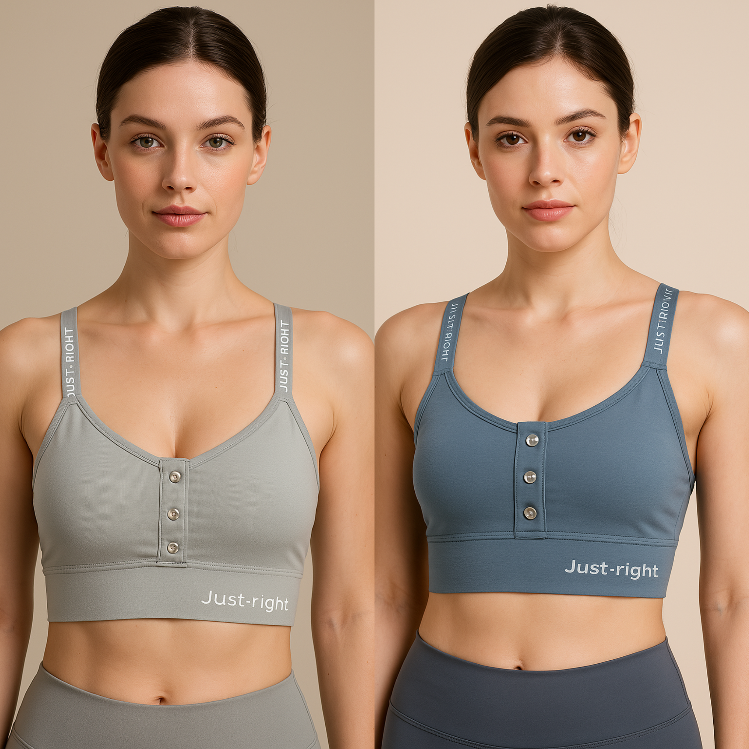 Activewear Sports Bra for Women – Racerback Design with Button Detailing
