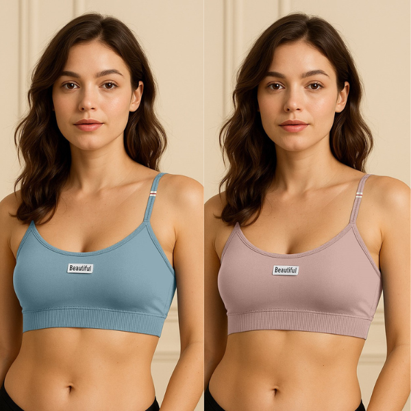 Ladies Pack of 2 Bralette | Seamless & Soft Fabric Stylish Bra