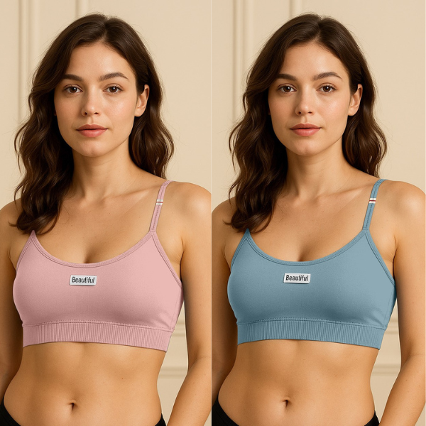 Stylish Seamless Bralette for Girls | Pack of 2 Soft Stretch Bras