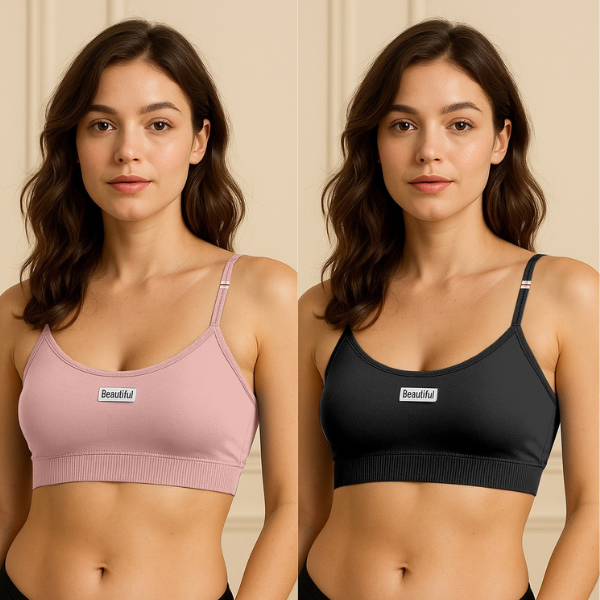 Pack of 2 Seamless Bras | Women’s Soft Fabric Bralette