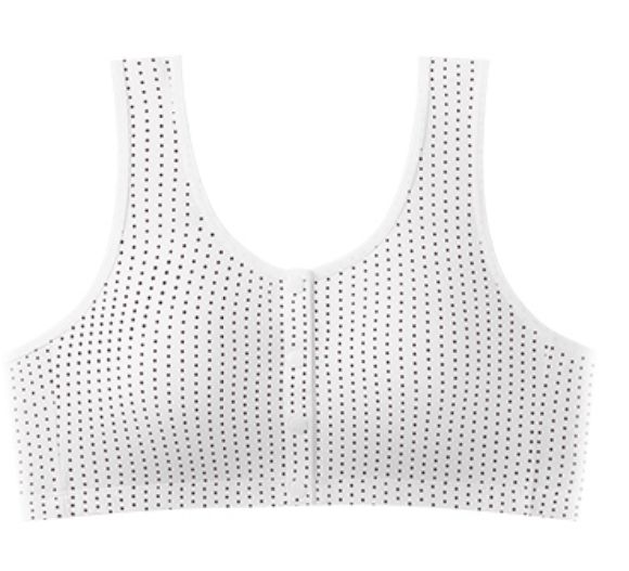 Women’s Non-Padded Wire-Free Bra – Pink Polka Dot Front Open Everyday Wear