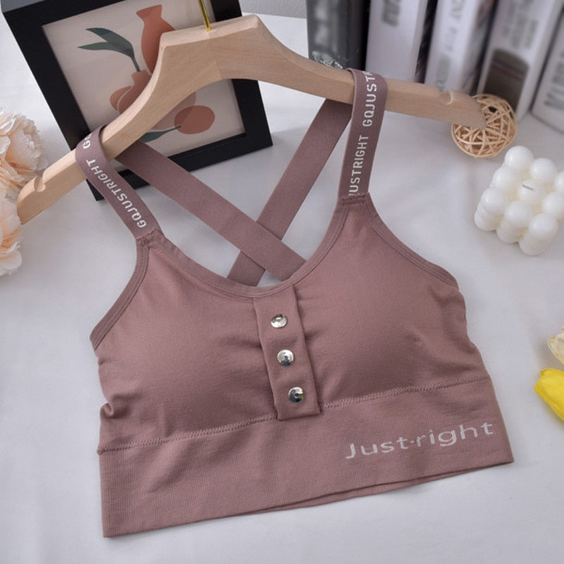 Button Front Sports Bra for Women – Stylish & Comfortable