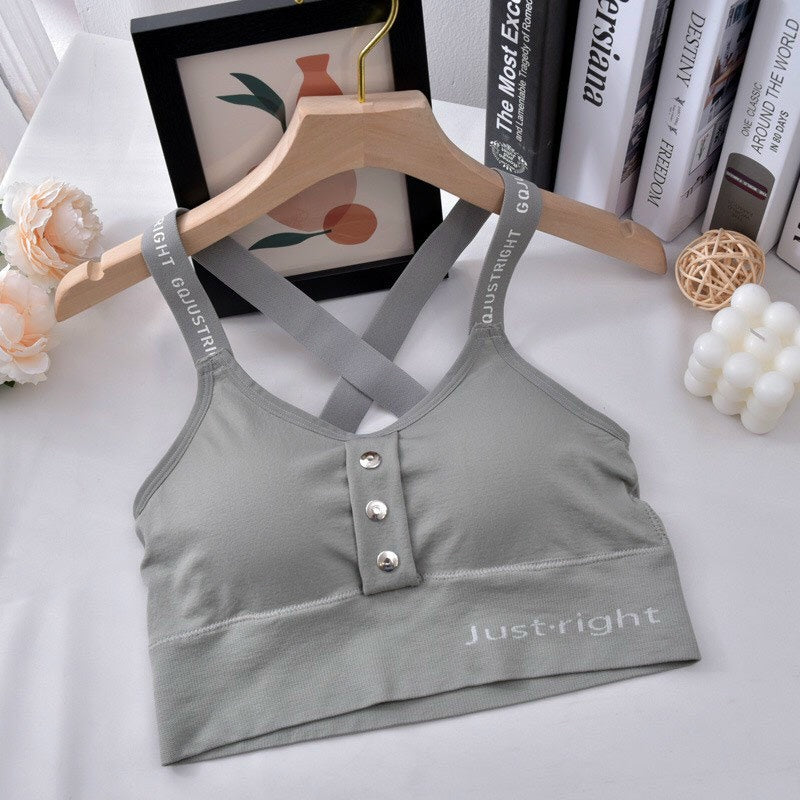 Button Front Sports Bra for Women – Stylish & Comfortable