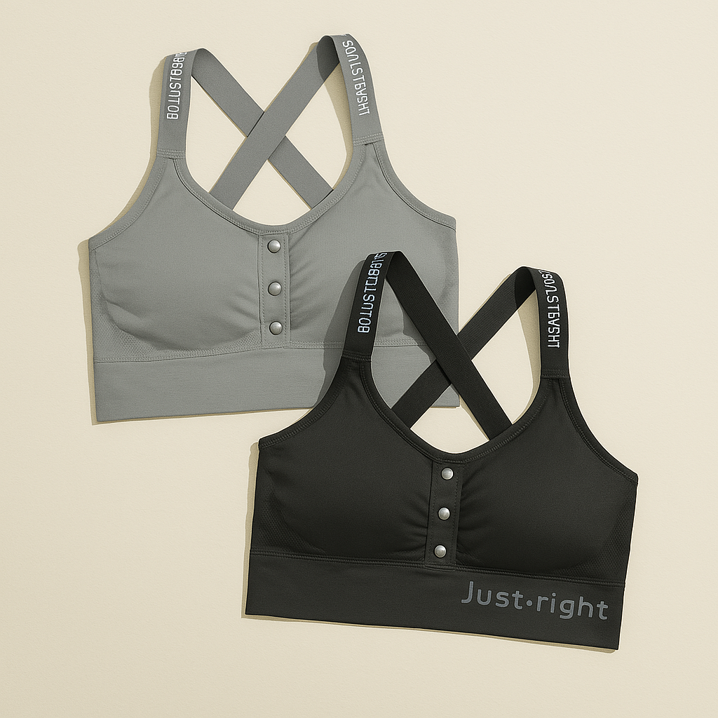 Women's Padded Sports Bra with Button Front – Just-Right Comfort