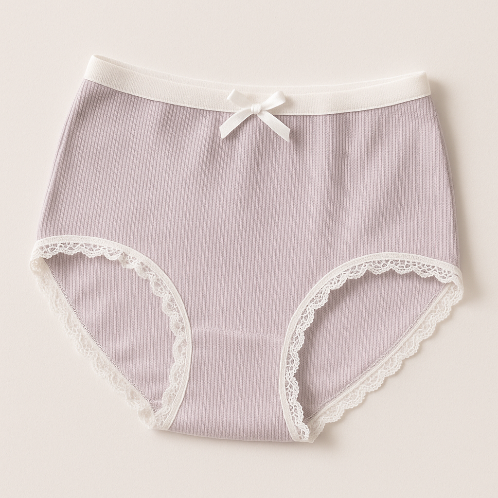 Elegant Lace High-Waist Panties – 4-Pack Soft Cotton Underwear for Women (Pack of 4)