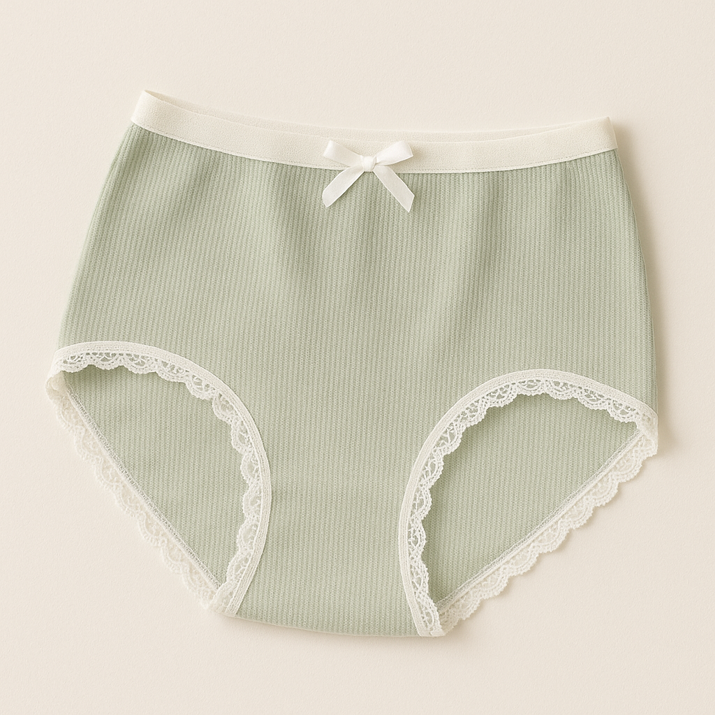 Elegant Lace High-Waist Panties – 4-Pack Soft Cotton Underwear for Women (Pack of 4)