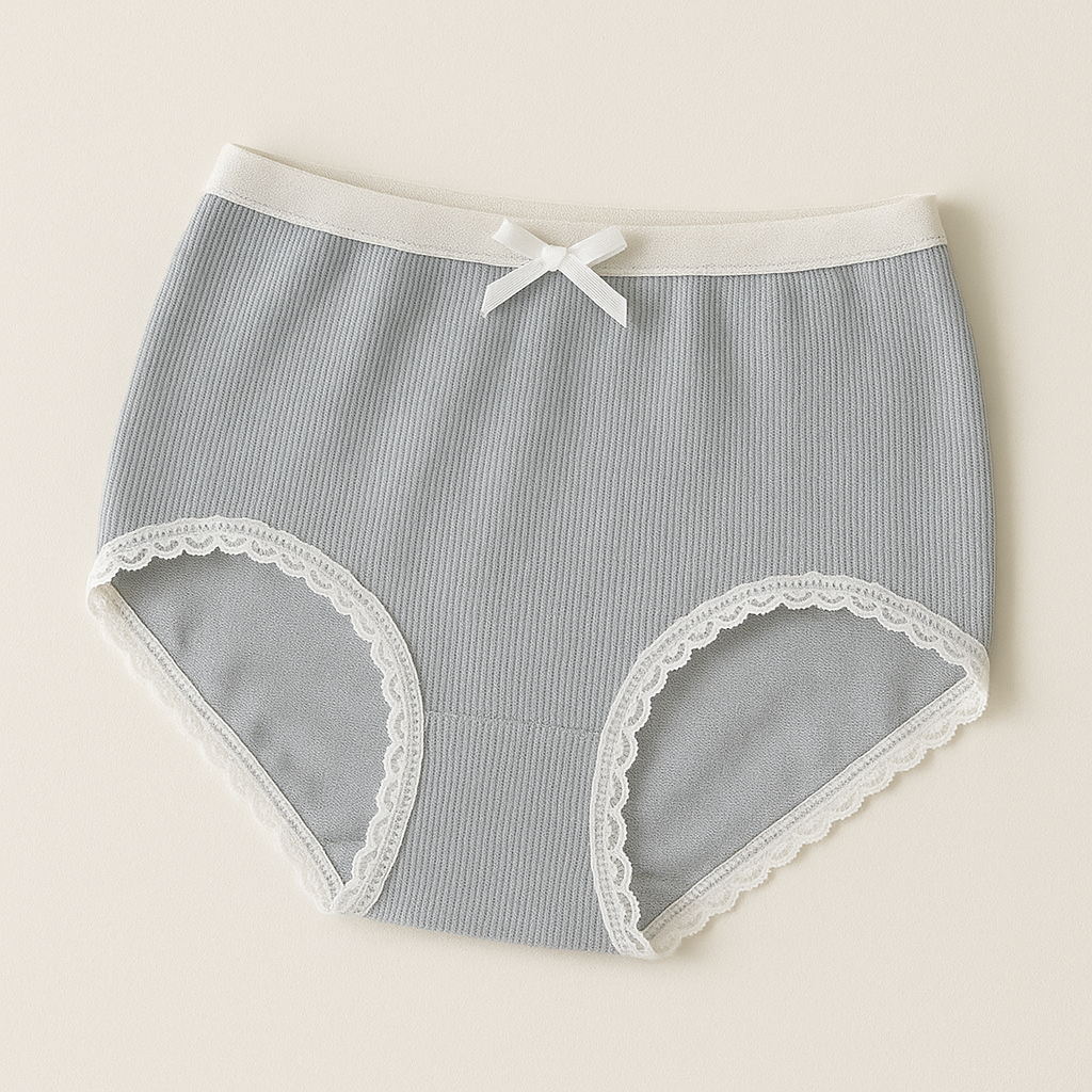 Elegant Lace High-Waist Panties – 4-Pack Soft Cotton Underwear for Women (Pack of 4)