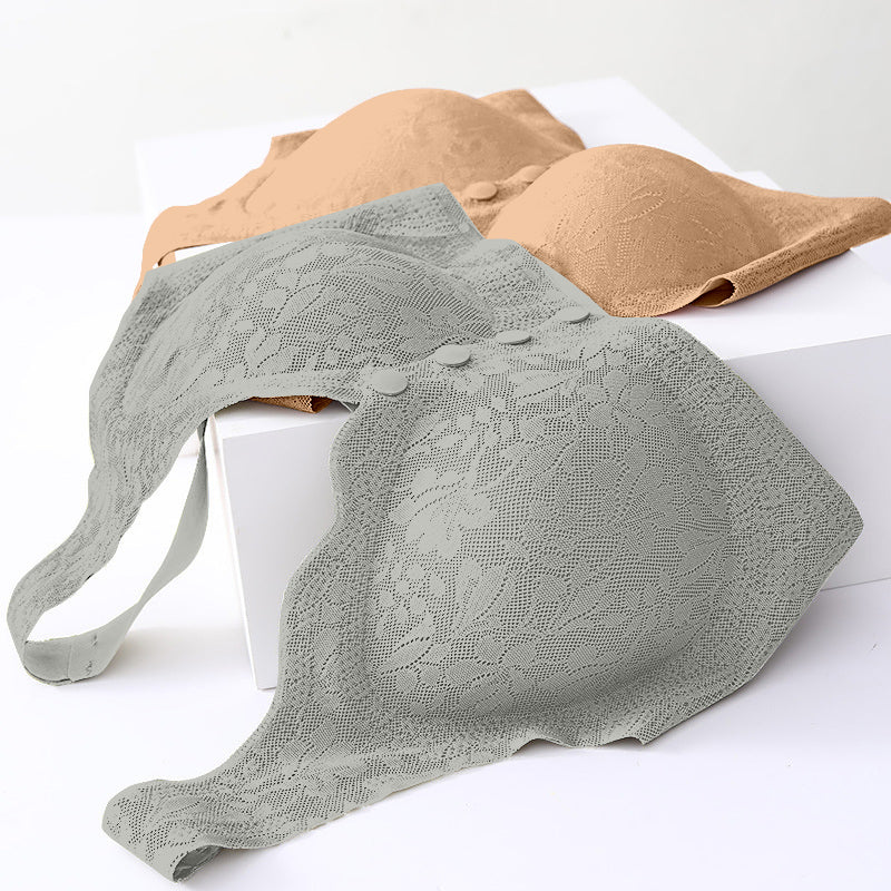 Women’s Padded Lace Bra – Front Closure, Soft Fit