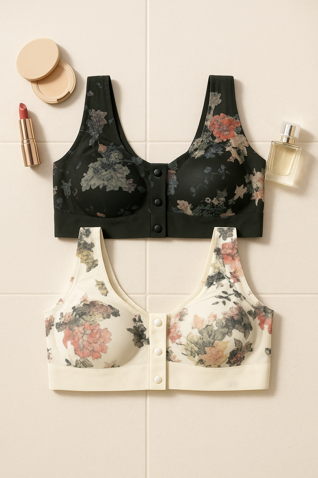 Stylish Women’s Bra Pack of 2 – Floral Printed Front Closure Comfortable Bras