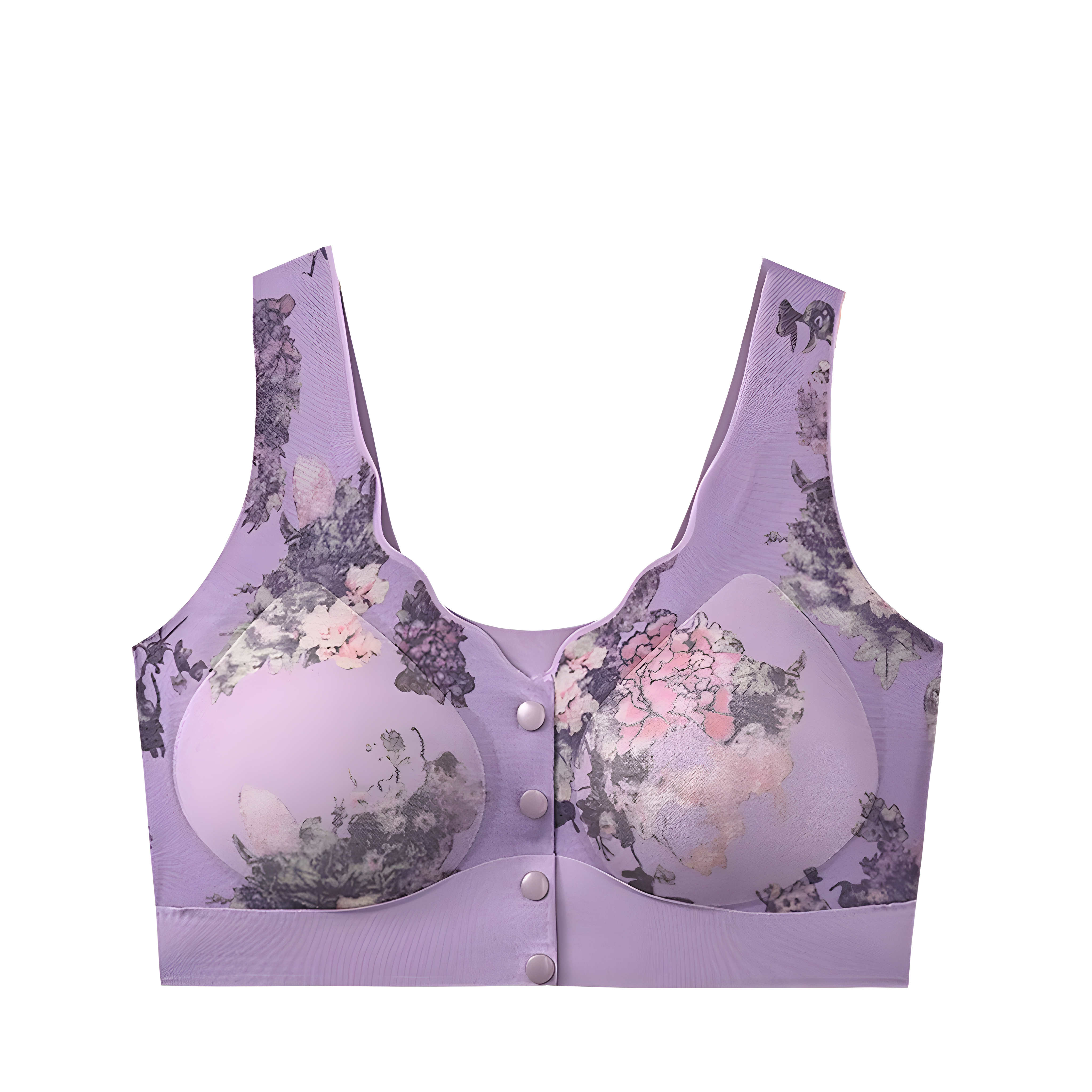 Women’s Everyday Wear Bra – Floral Print, Non-Wired, Front Closure