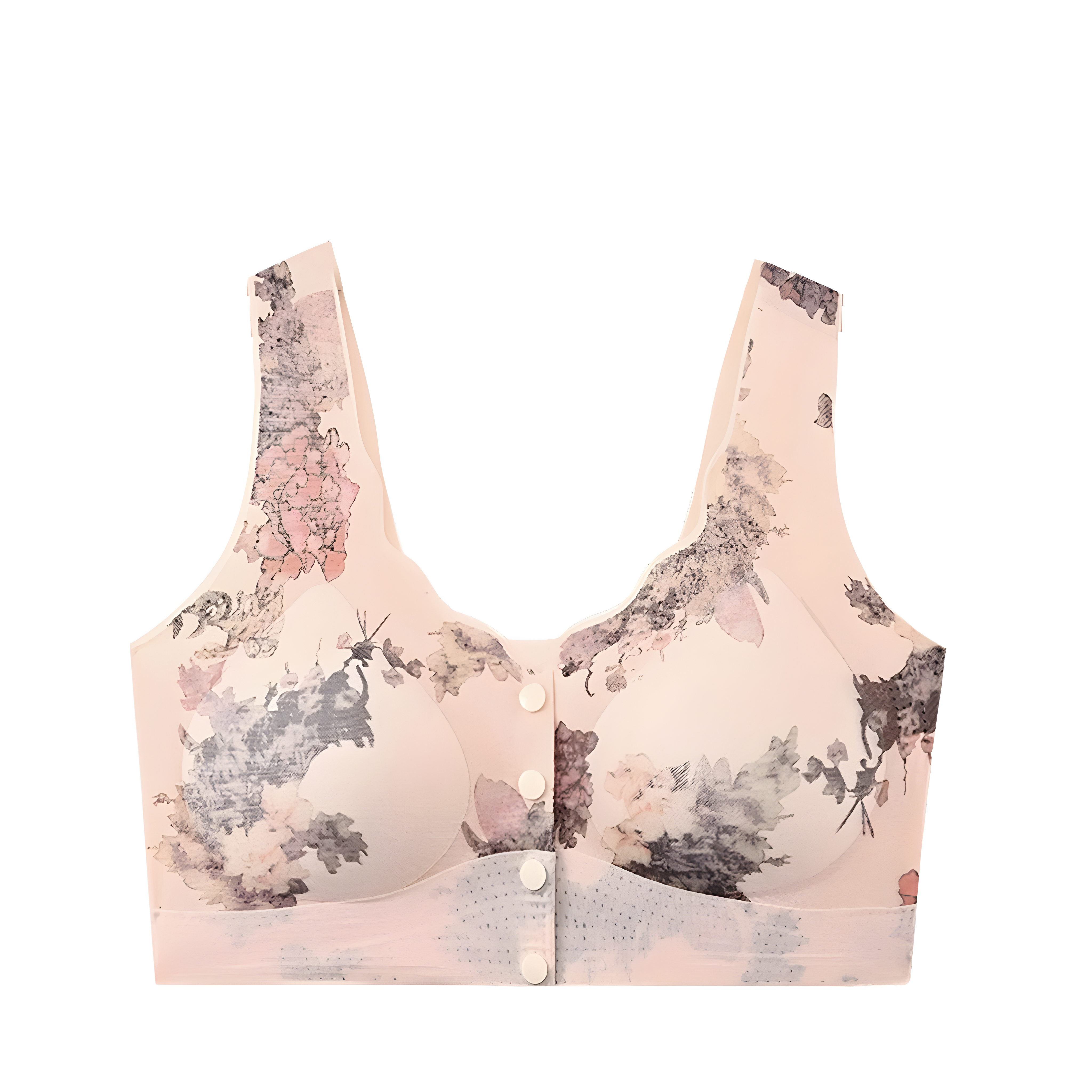 Ladies Front Open Bra Pack of 2 – Soft Floral Print, Comfortable & Wire-Free