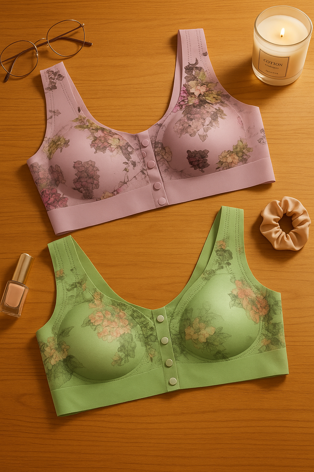 Women’s Everyday Wear Bra Combo – Front Open Floral Print